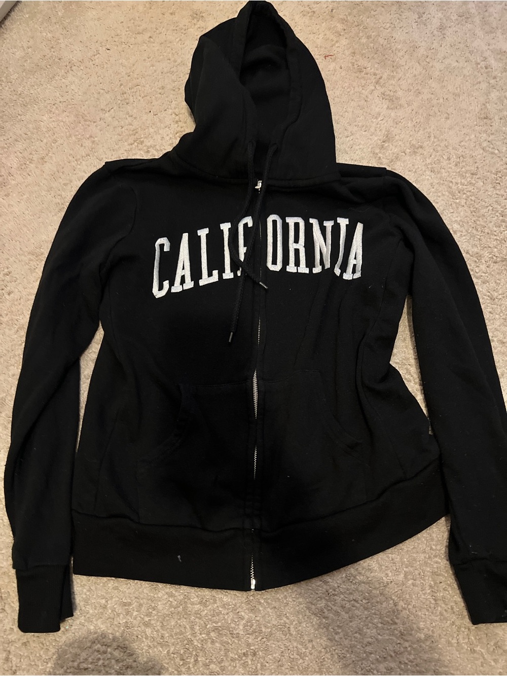 Black 'California' Zip Hoodie - Women's Casual Pullover